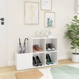 Berkfield Home Hall Shoe Cabinet White 105x35.5x70 cm Engineered Wood - thumbnail 1