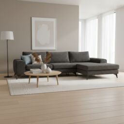 Abakus Direct Venice Corner Right Sofa with Deep Seats & Extra-wide Padded Arms in Charcoal - thumbnail 6
