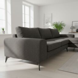 Abakus Direct Venice Corner Right Sofa with Deep Seats & Extra-wide Padded Arms in Charcoal - thumbnail 3