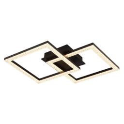Netlighting Sapena 53x37cm Semi Flush Ceiling Light Matt Black 2x LED 3000K - Size: 53x37 cm - thumbnail 1