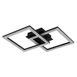 Netlighting Sapena 53x37cm Semi Flush Ceiling Light Matt Black 2x LED 3000K - Size: 53x37 cm - thumbnail 2