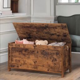 Rafaelo Mobilia 100CM Wide Wooden Storage Chest in Brown - thumbnail 4
