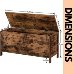 Rafaelo Mobilia 100CM Wide Wooden Storage Chest in Brown - thumbnail 6