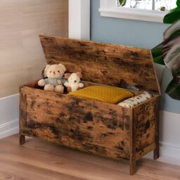 Rafaelo Mobilia 100CM Wide Wooden Storage Chest in Brown - thumbnail 1
