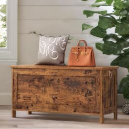 Rafaelo Mobilia 100CM Wide Wooden Storage Chest in Brown - thumbnail 2