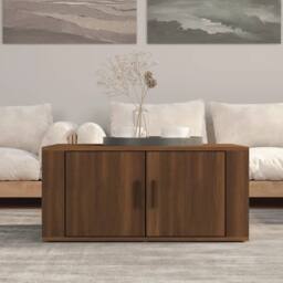 Berkfield Home Coffee Table Brown Oak 80x50x36 cm Engineered Wood - Size: 80 x 50 x 36 cm - thumbnail 2