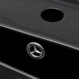 Berkfield Home Elegant Ceramic Bathroom Sink Basin Faucet/Overflow Hole Black Re - thumbnail 5