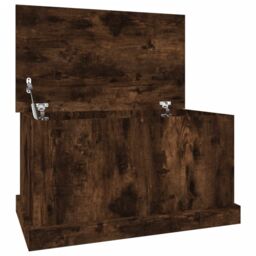 Berkfield Home Storage Box Smoked Oak 70x40x38 cm Engineered Wood in Brown - Size: 70 x 40 x 38 cm - thumbnail 2