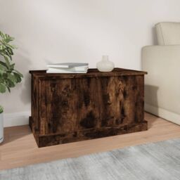 Berkfield Home Storage Box Smoked Oak 70x40x38 cm Engineered Wood in Brown - Size: 70 x 40 x 38 cm - thumbnail 3