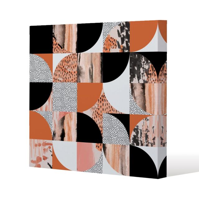 Benjamin Tate Design Geometric Circles in Autumn Colours (Canvas Print) / 61 x 61 x 4cm in Natural - Size: 61 x 61 x 4 cm - image 1