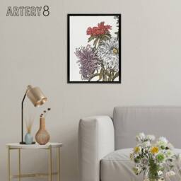 "Artery8 Chrysanthemums Flower Painting Framed Canvas Wall Art Print Julie Graag in White - Size: W12"" x H16""" - thumbnail 3