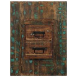 Berkfield Home Bedside Cabinet Multicolour 60x32x80 cm Solid Wood Reclaimed - Size: 60 x 32 x 80 cm