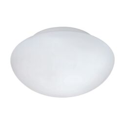 Loops Wall Flush Ceiling Light Colour White Shade White Glass Opal Matt Bulb E27 1x60W