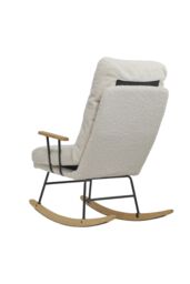 Living and Home Sherpa Upholstered Adjustable Rocking Chair in White - thumbnail 5