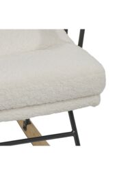 Living and Home Sherpa Upholstered Adjustable Rocking Chair in White - thumbnail 4