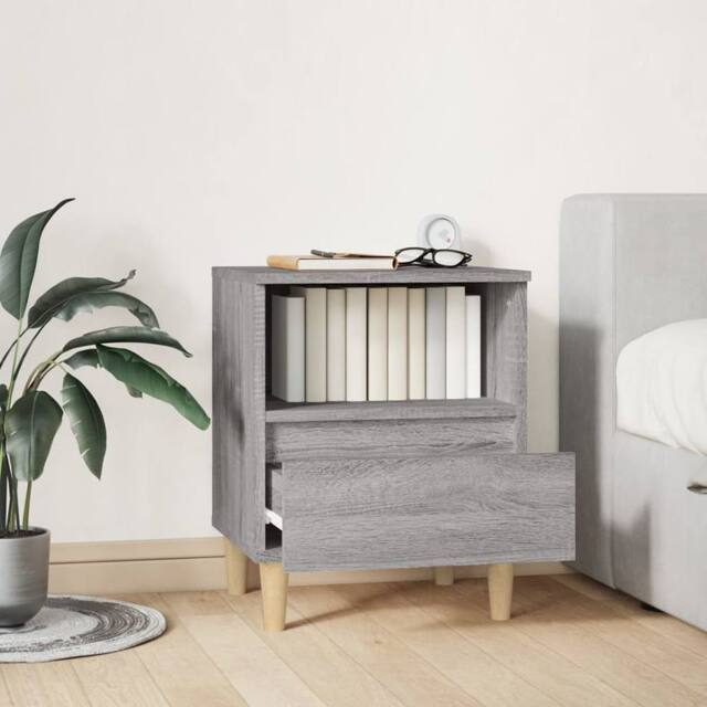 Berkfield Home Elegant Bedside Cabinet Grey Sonoma 40x35x50 cm - Size: 40 x 35 x 50 cm - image 1
