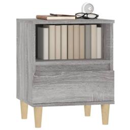 Berkfield Home Elegant Bedside Cabinet Grey Sonoma 40x35x50 cm - Size: 40 x 35 x 50 cm - thumbnail 4