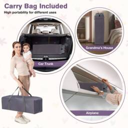 Costway 3 in 1 Baby Activity Center Foldable Playpen w/ Diaper Changing Table in Grey - thumbnail 8