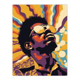 "Artery8 Funk Soul Music Man Portrait Retro Style Wall Art Print - Size: W24"" x H32""" - thumbnail 1