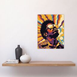 "Artery8 Funk Soul Music Man Portrait Retro Style Wall Art Print - Size: W24"" x H32""" - thumbnail 4