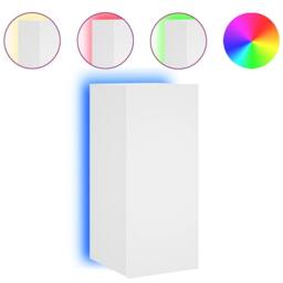 Berkfield Home TV Wall Cabinet with LED Lights White 30.5x35x70 cm - thumbnail 3