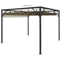 Berkfield Home Suitable Garden Gazebo with Retractable Roof 3x3 m Taupe 180 g/m ² - thumbnail 6