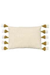 Furn Rainbow Tuft Tasselled Cushion in Yellow - Size: 30 cm x 50 cm - thumbnail 2