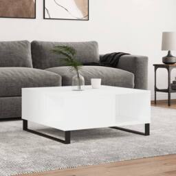 Berkfield Home Modern Coffee Table White 80x80x36.5 cm Engineered Wood - thumbnail 2