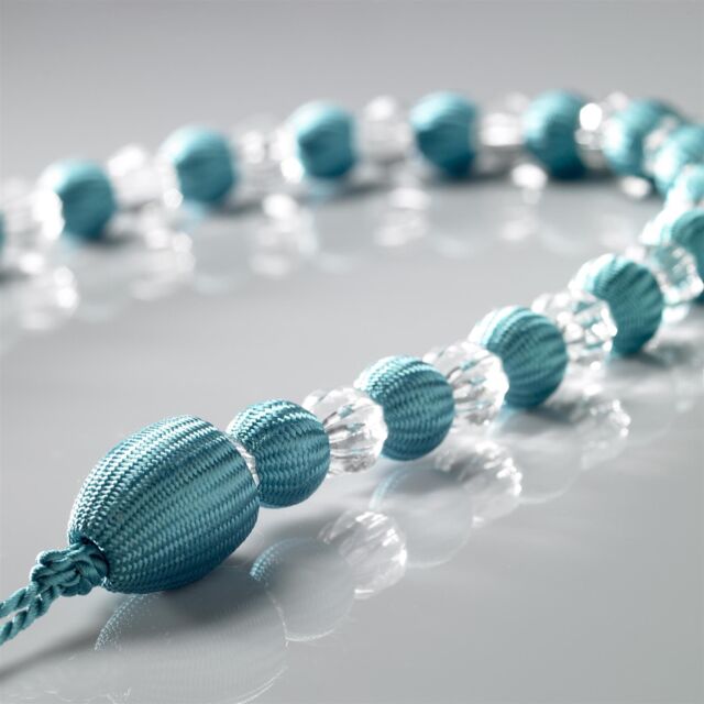Luxury Living Elegant Luxury Beaded Curtain Tieback Pair - Handcrafted Decorative Holdbacks for Drapes & Curtains in Teal - image 1