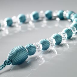 Luxury Living Elegant Luxury Beaded Curtain Tieback Pair - Handcrafted Decorative Holdbacks for Drapes & Curtains in Teal - thumbnail 1