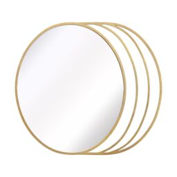 Charles Bentley Prague Round Mirror Gold Coloured Weather Resistant Wall Mount - thumbnail 6