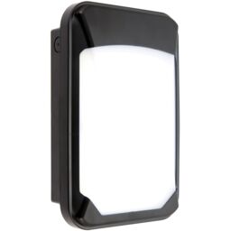 Loops Outdoor IP65 Commercial Bulkhead Wall Light - Cool White LED - Black Plastic