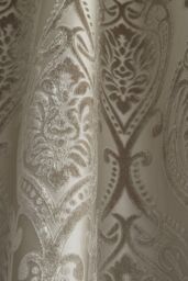 Curtina 'Chateau' Damask Patterned Pair of Eyelet Curtains in Natural - Size: 229 cm width x 229 cm drop - thumbnail 3