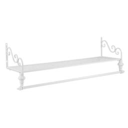 SPETLEK Heavy Duty Wall Mount Clothes Rack Hanging Storage Display Shelf in White - thumbnail 4