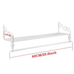 SPETLEK Heavy Duty Wall Mount Clothes Rack Hanging Storage Display Shelf in White - thumbnail 2