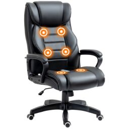 VINSETTO High Back 6 Points Vibration Massage Executive Office Chair in Black - thumbnail 2