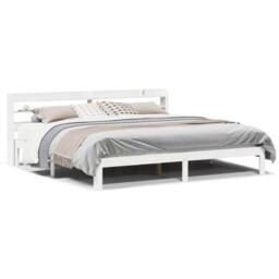Berkfield Home Bed Frame with Headboard without Mattress White 200x200 cm - thumbnail 1