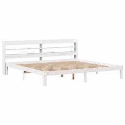 Berkfield Home Bed Frame with Headboard without Mattress White 200x200 cm - thumbnail 3
