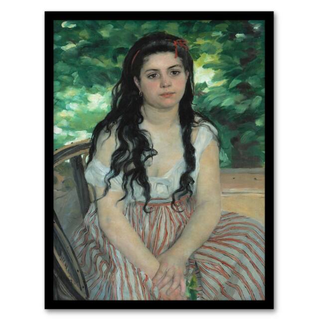 Artery8 Pierre Auguste Renoir Framed Wall Art In the Summer Portrait - Size: A4 - image 1