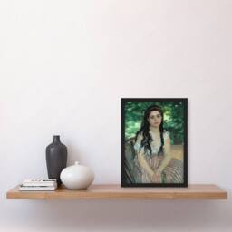 Artery8 Pierre Auguste Renoir Framed Wall Art In the Summer Portrait - Size: A4 - thumbnail 2