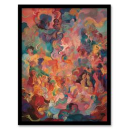 Artery8 The Hedonism Rainbow By Susan Dumont Flowing Abstract Pastels Artwork Framed Wall Art Print A4 in Black - thumbnail 1
