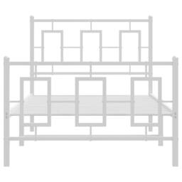Berkfield Home Metal Bed Frame without Mattress with Footboard White 90x200cm - Size: 90x200 cm - thumbnail 5