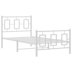Berkfield Home Metal Bed Frame without Mattress with Footboard White 90x200cm - Size: 90x200 cm - thumbnail 3