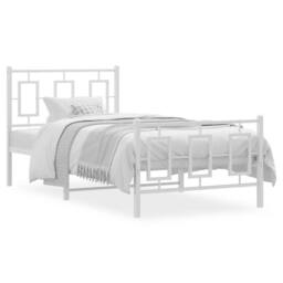 Berkfield Home Metal Bed Frame without Mattress with Footboard White 90x200cm - Size: 90x200 cm - thumbnail 2