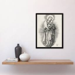 Artery8 Albrecht Durer The Virgin on a Crescent Moon Framed Art Picture Print in White - Size: A4 - thumbnail 2
