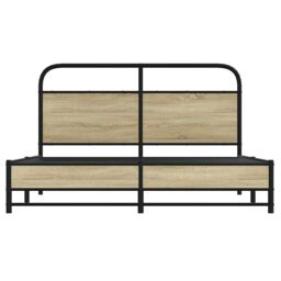 Berkfield Home Bed Frame without Mattress 150x200 cm King Size Sonoma Oak Engineered Wood in Brown - thumbnail 5