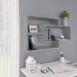 Berkfield Home Wall Shelf Grey Sonoma 104x20x58.5 cm Engineered Wood - thumbnail 2