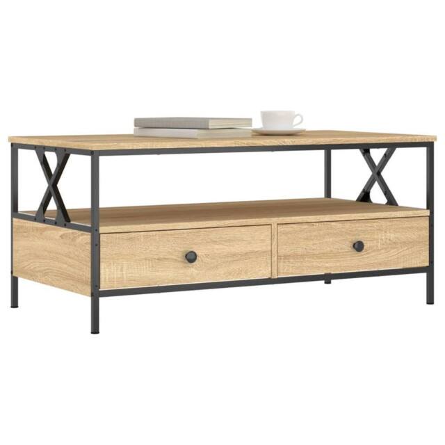 Berkfield Home Decorative Coffee Table Sonoma Oak 100x51x45 cm Engineered Wood in Brown - Size: 100 x 51 x 45 cm - image 1