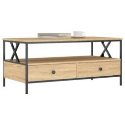 Berkfield Home Decorative Coffee Table Sonoma Oak 100x51x45 cm Engineered Wood in Brown - Size: 100 x 51 x 45 cm - thumbnail 1