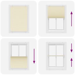 Berkfield Home Pleated Blind Cream 100x150 cm Fabric Width 99.4 cm Polyester - thumbnail 5